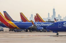 Southwest airplanes in airport
