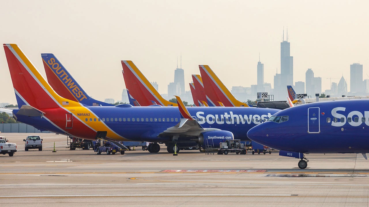 Southwest airplanes in airport