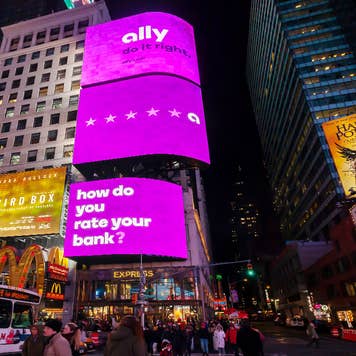 Advertisement for Ally Bank in Times Square