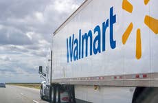 Walmart cargo semi truck on the highway