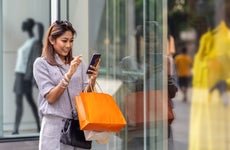 Woman on her phone shopping