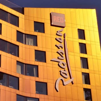Radisson Hotel at sunset