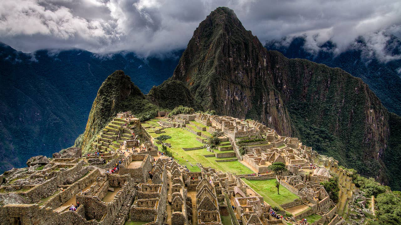 Machu Picchu with clouds