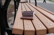Lost wallet on park bench