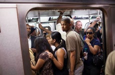 New York subway during rush hour