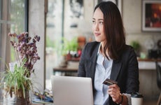 Woman using balance trans