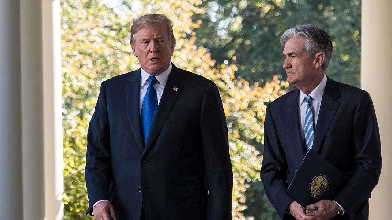 President Donald Trump and Federal Reserve board member Jerome Powell
