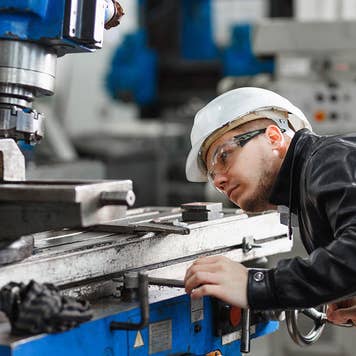 Man in manufacturing plant