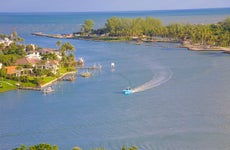 Boat on the water in Jupiter Florida