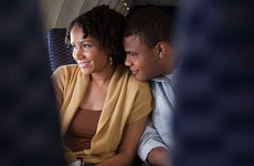 Couple on airplane
