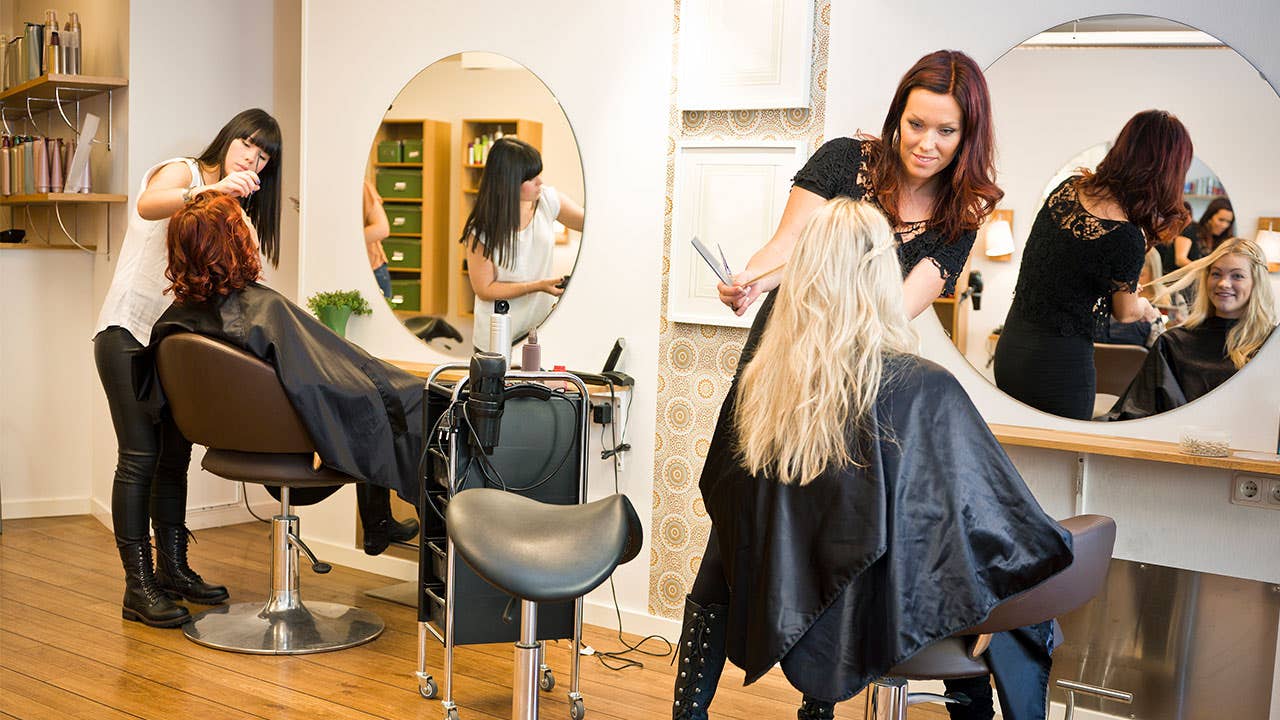 Hair stylists in a salon