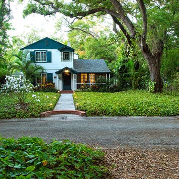 Home with green landscaping