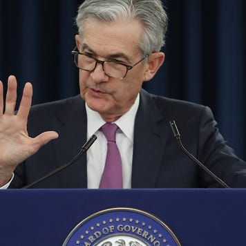 Federal Reserve Chair Jerome Powell at a press conference