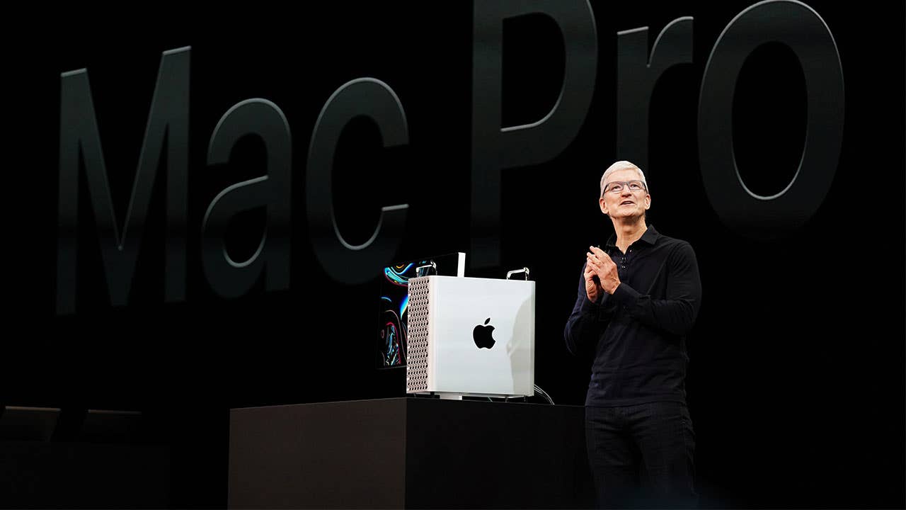 Tim Cook presenting the Mac Pro