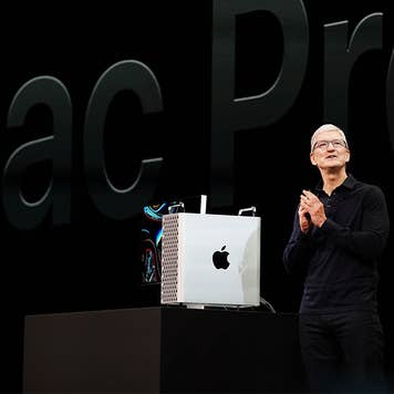 Tim Cook presenting the Mac Pro