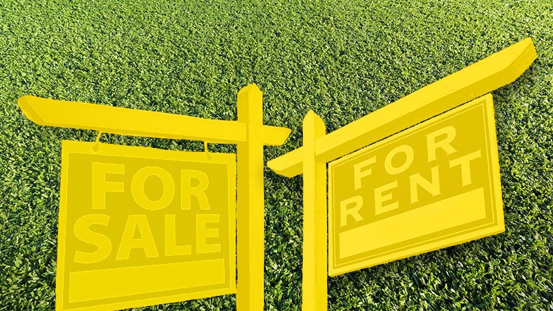 For sale and for rent sign