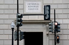 A picture of a door to the IRS building