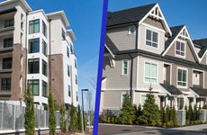 Side-by-side of a condo vs. a townhouse