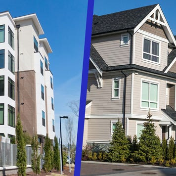 Side-by-side of a condo vs. a townhouse