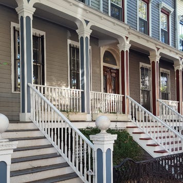 A row of homes in Brooklyn, New York.