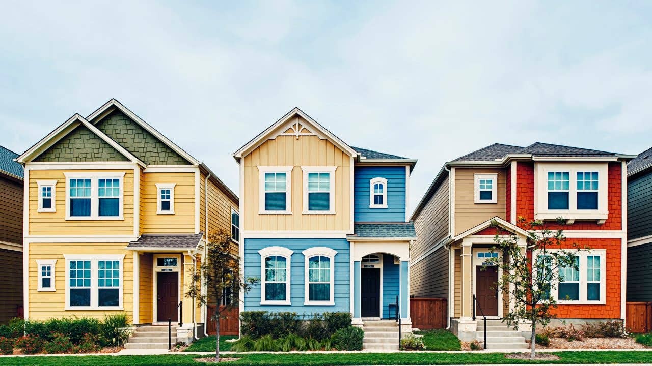 Three Small Houses in Row