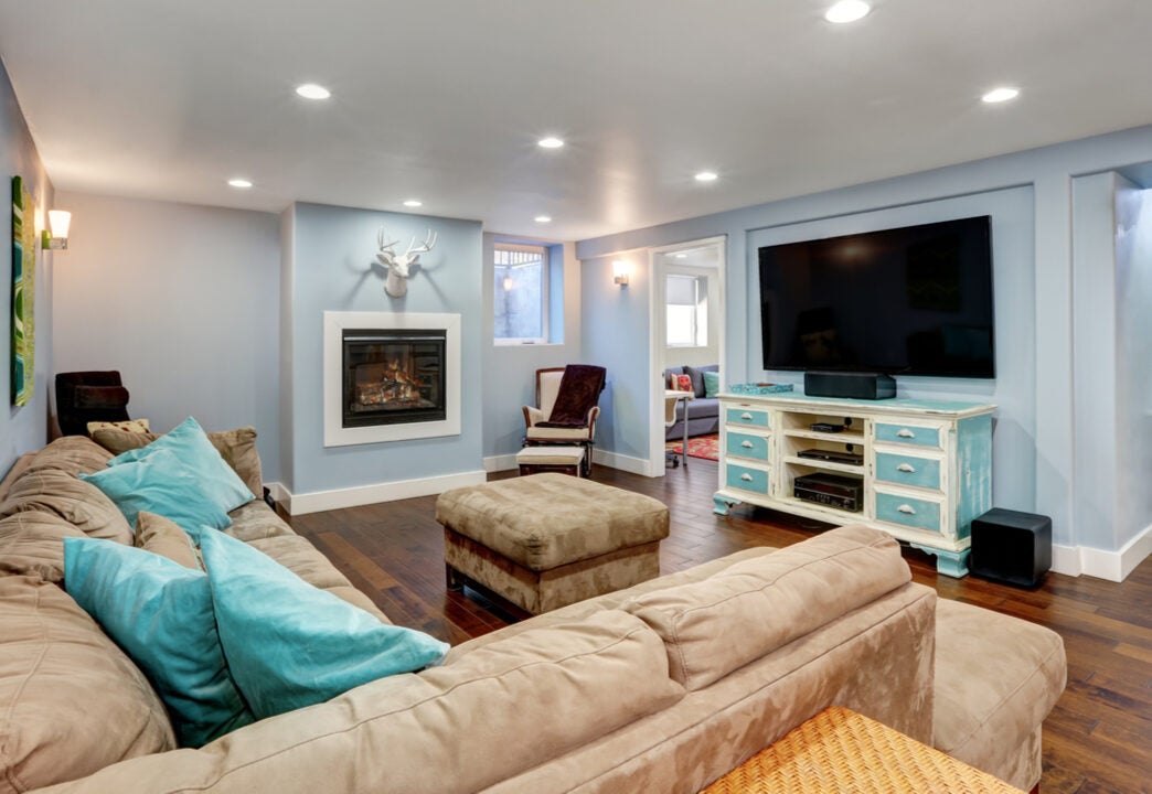 How Much Does It Cost To Finish A Basement Bankrate - Diy Basement Remodel On A Budget