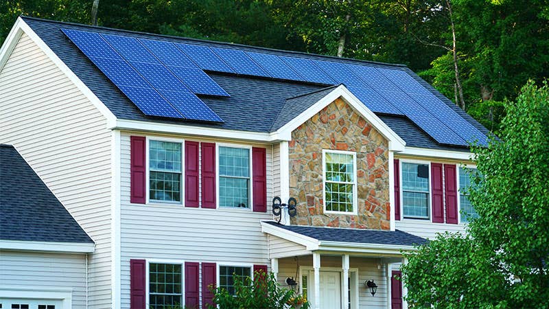 Solar panels on home