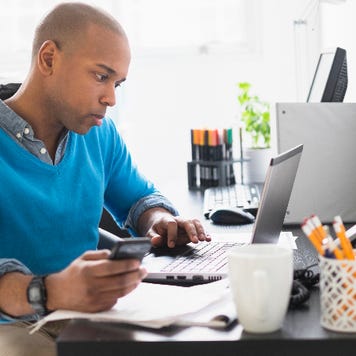 Businessman on laptop