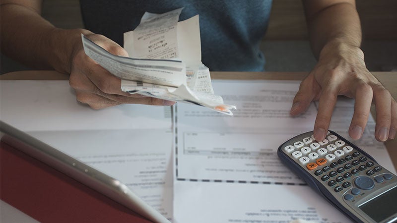 Man doing finances