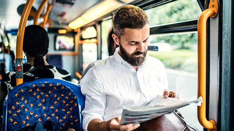 Man reading a newspaper