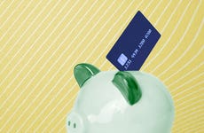 An illustration of a piggy bank and credit card.