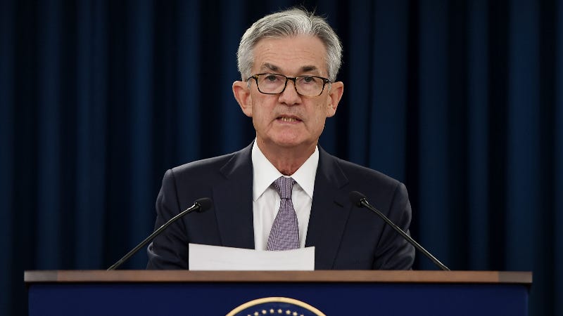 Federal Reserve Chairman Jerome Powell speaks at Fed press conference