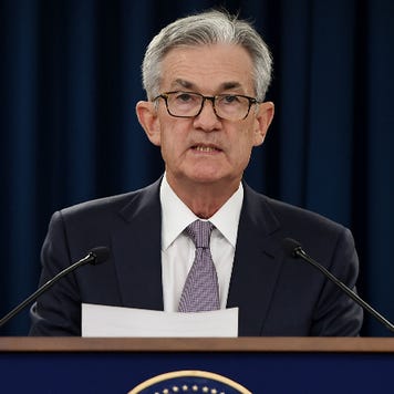 Federal Reserve Chairman Jerome Powell speaks at Fed press conference