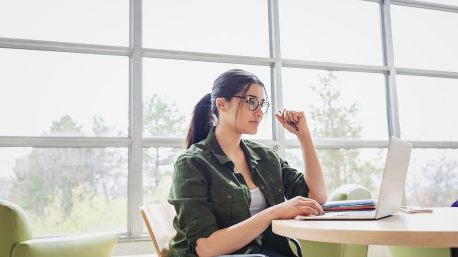 Young woman on her laptop