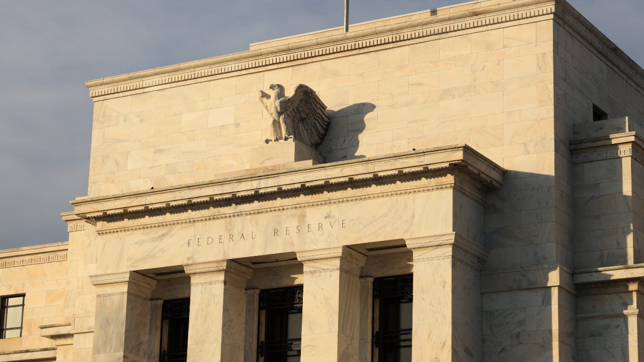 A front view of the Federal Reserve Bank