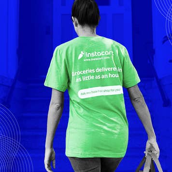 Food delivery worker walking