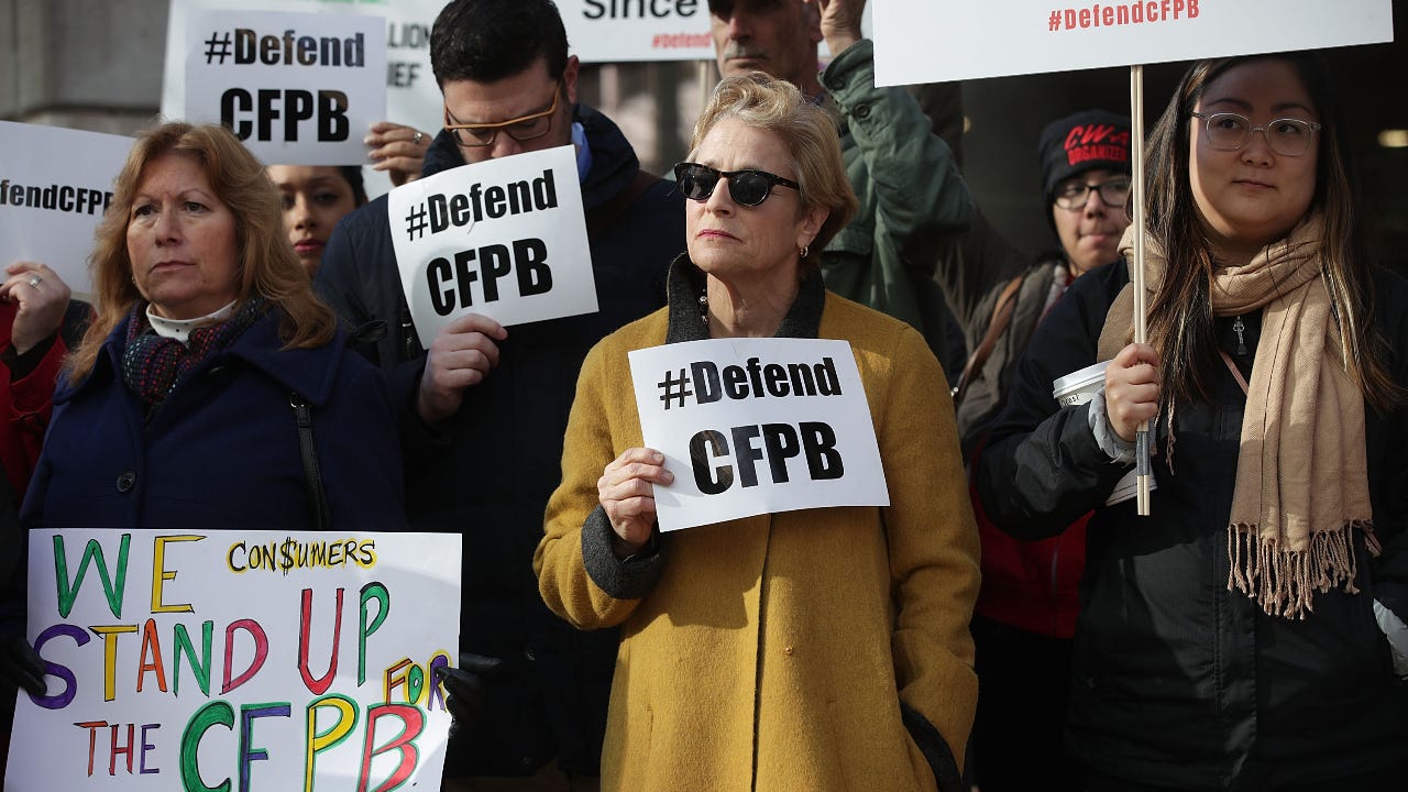 Protestors support the CFPB