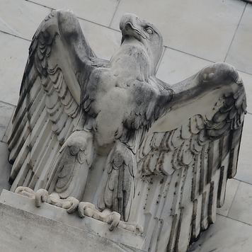 Eagle statue on the Fed's Eccles building