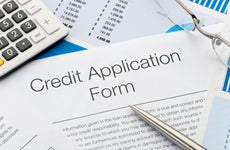 Credit card application paperwork