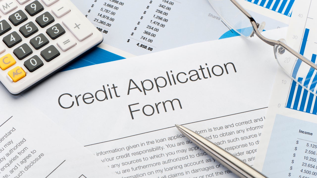 Credit card application paperwork