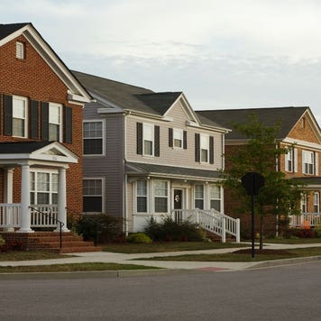 A group of homes in a neighborhood