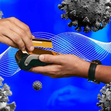 Person swiping credit card