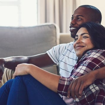 A couple in their new home