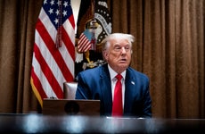 President Donald Trump makes remarks as he meets with U.S. Tech Workers