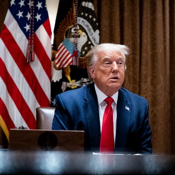 President Donald Trump makes remarks as he meets with U.S. Tech Workers