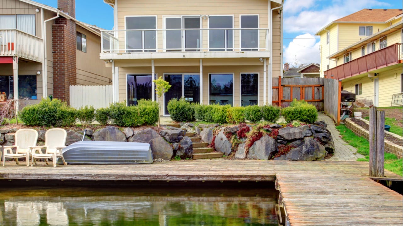 A waterfront home with dock