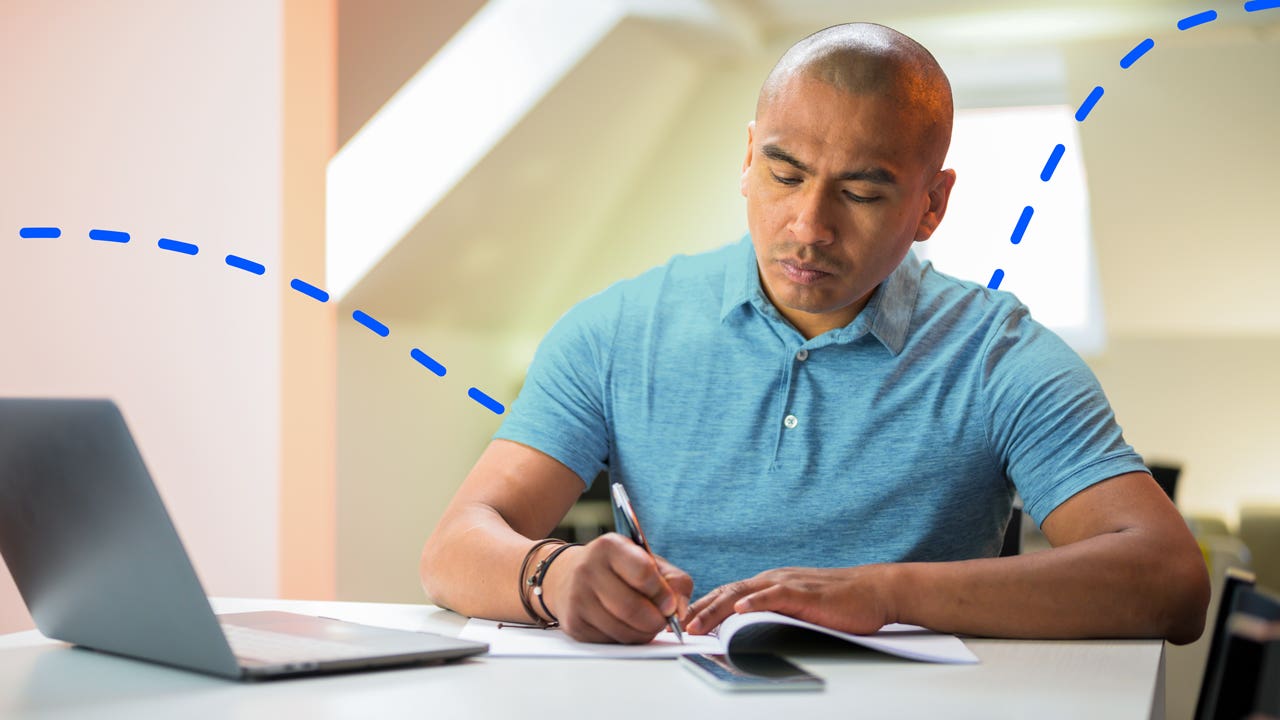 Man calculating finances