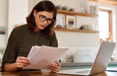 Woman managing her finances