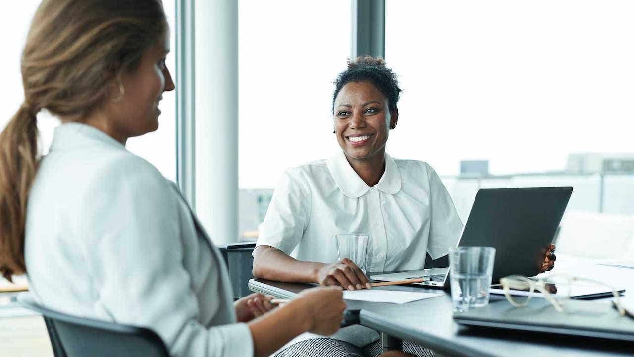 Two businesswomen having a meeting