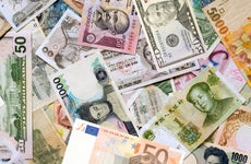 A picture of dozens of currencies